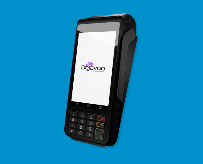 Dejavoo P1 Android POS terminal with keypad and touchscreen