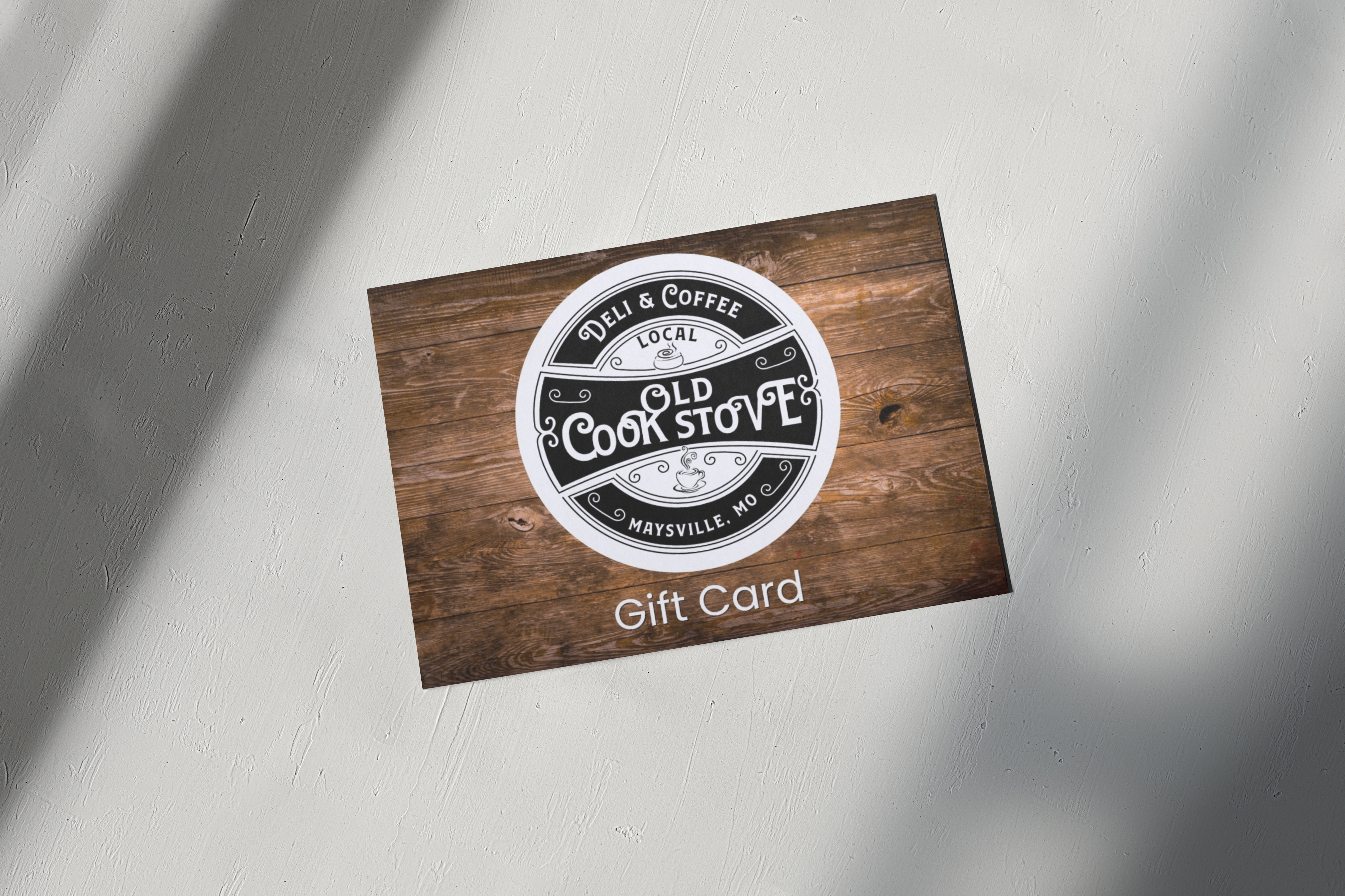 Custom branded gift card offered through a supermarket